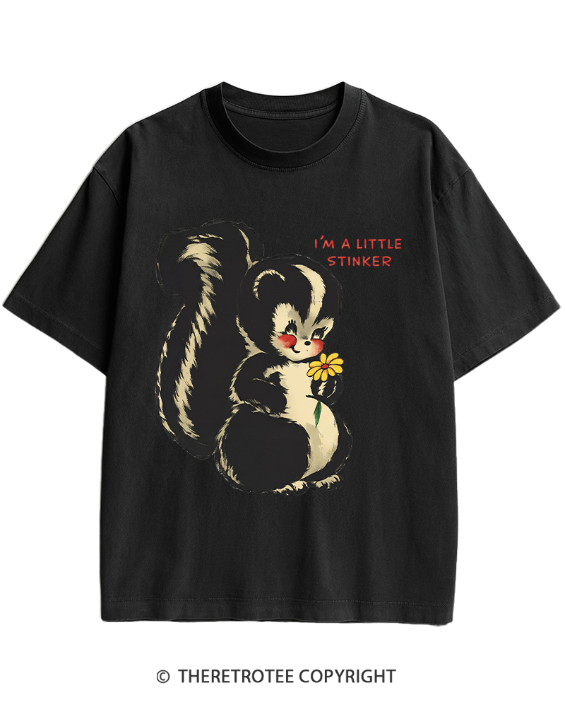TheRetroTee Im a Little Stinker 1950s Heavy Cotton T-Shirt