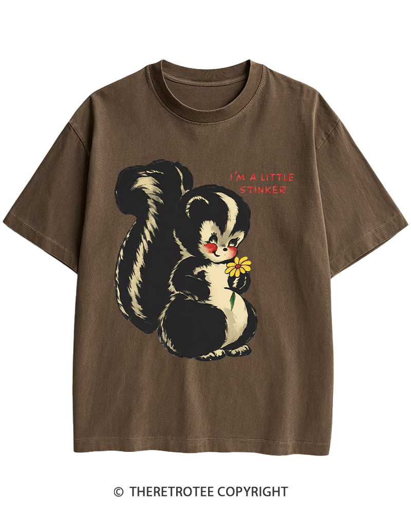 TheRetroTee Im a Little Stinker 1950s Heavy Cotton T-Shirt