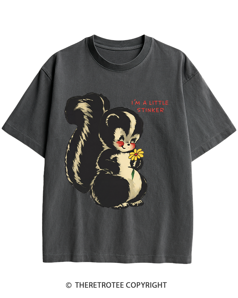 TheRetroTee Im a Little Stinker 1950s Heavy Cotton T-Shirt