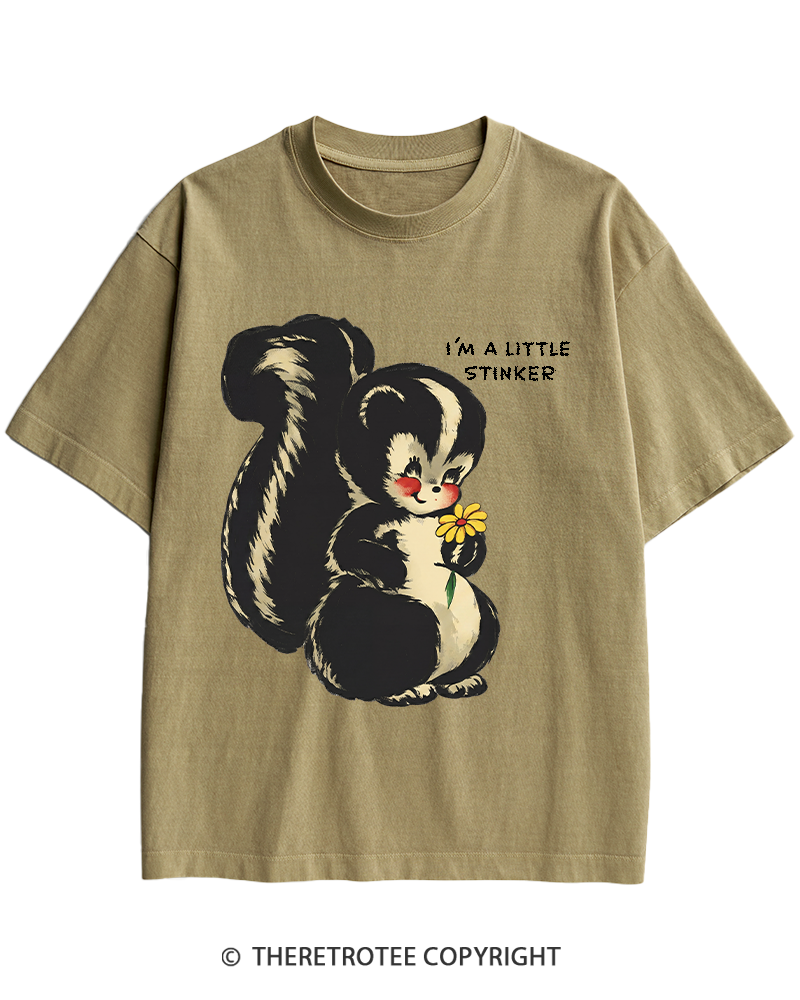 TheRetroTee Im a Little Stinker 1950s Heavy Cotton T-Shirt
