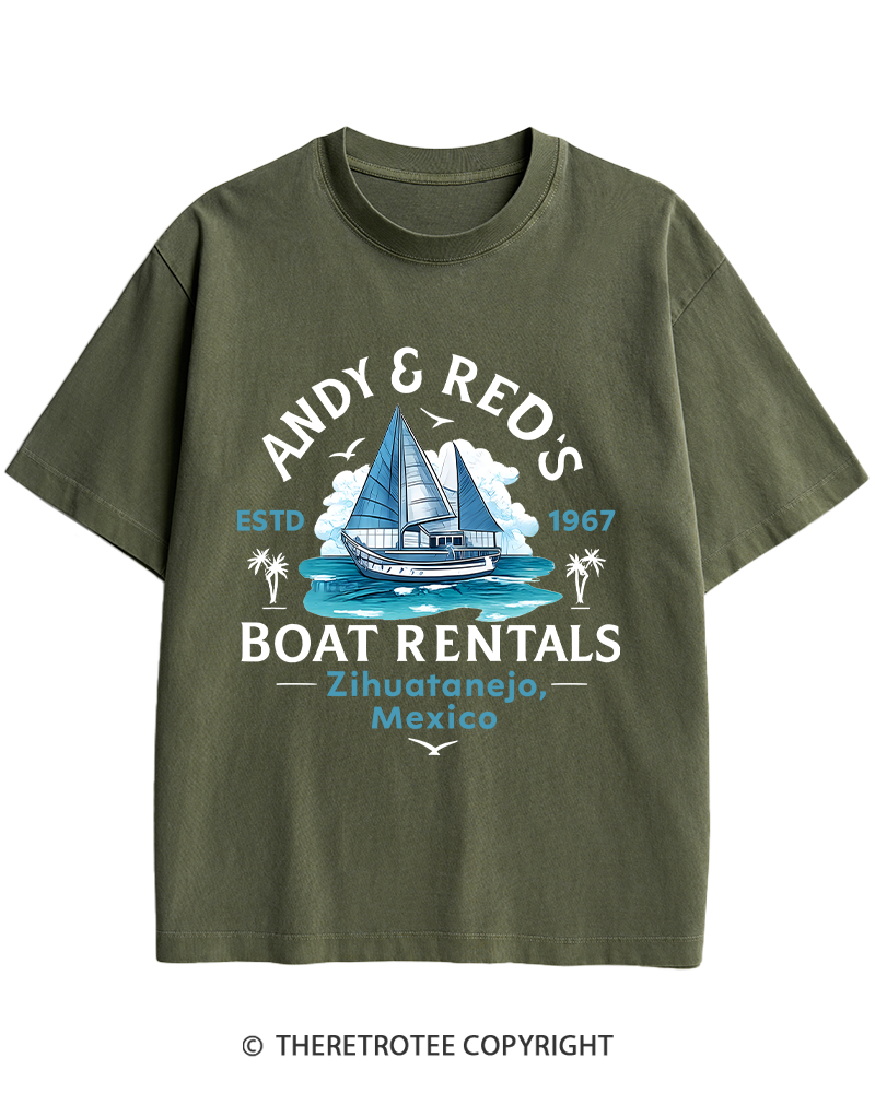 TheRetroTee Boat Rentals 1990s Heavy Cotton T-Shirt