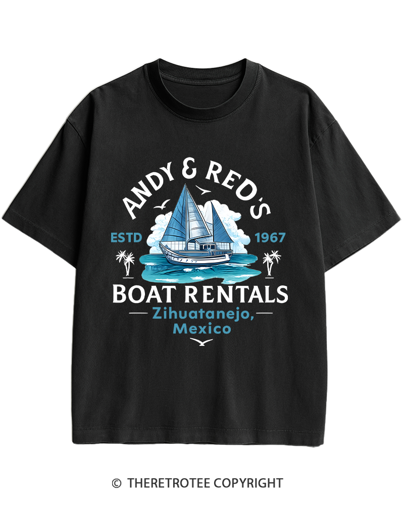TheRetroTee Boat Rentals 1990s Heavy Cotton T-Shirt