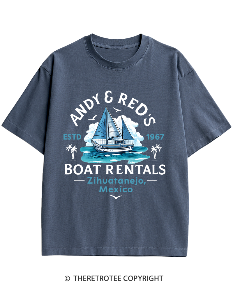 TheRetroTee Boat Rentals 1990s Heavy Cotton T-Shirt