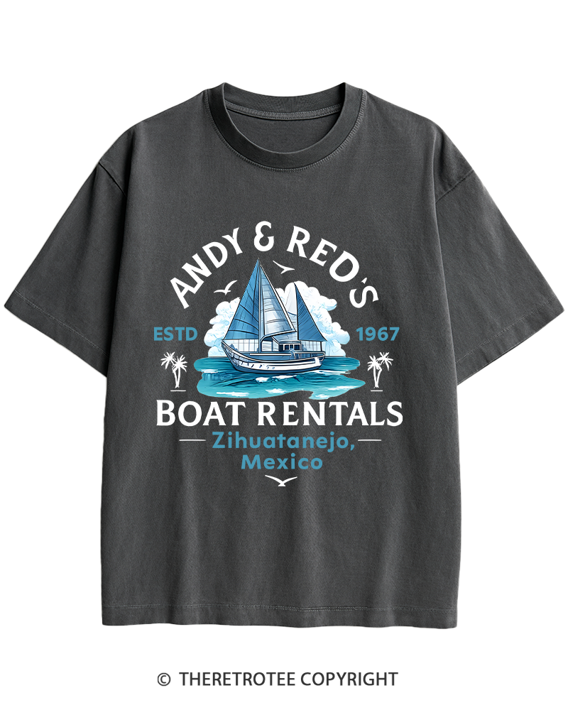 TheRetroTee Boat Rentals 1990s Heavy Cotton T-Shirt
