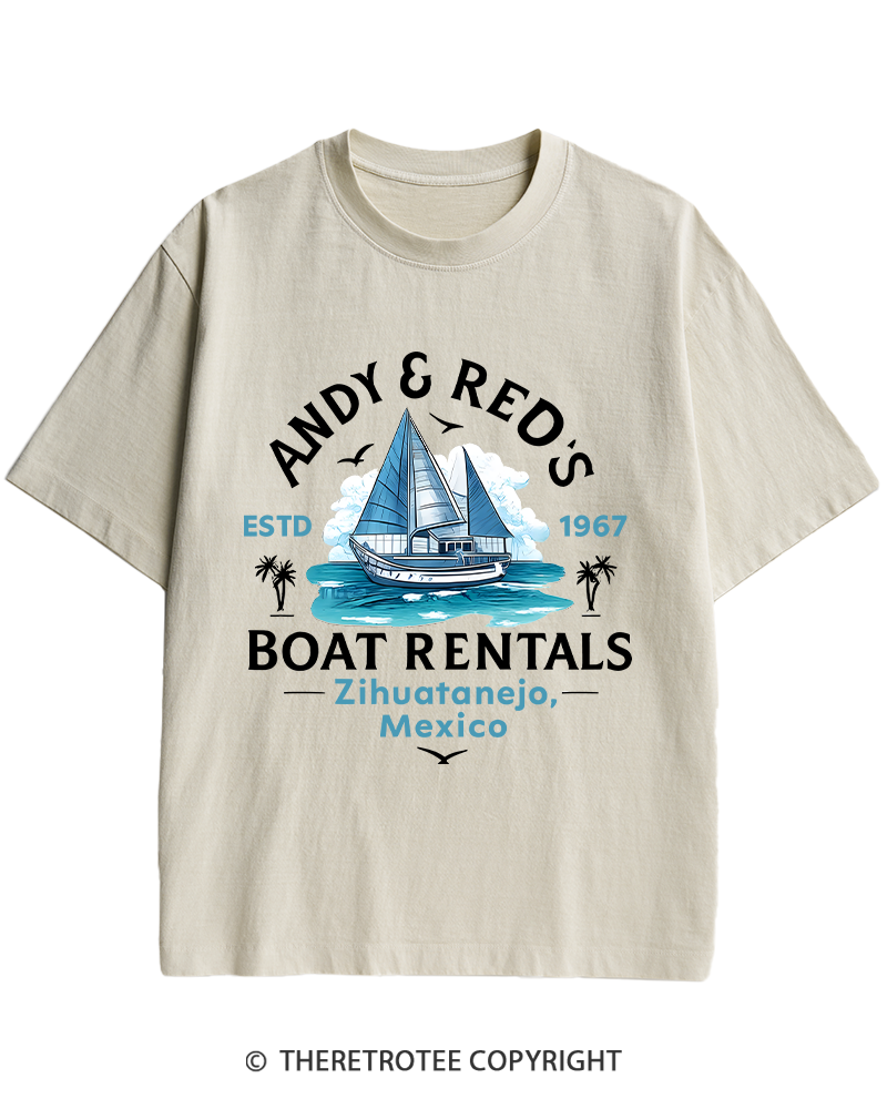 TheRetroTee Boat Rentals 1990s Heavy Cotton T-Shirt