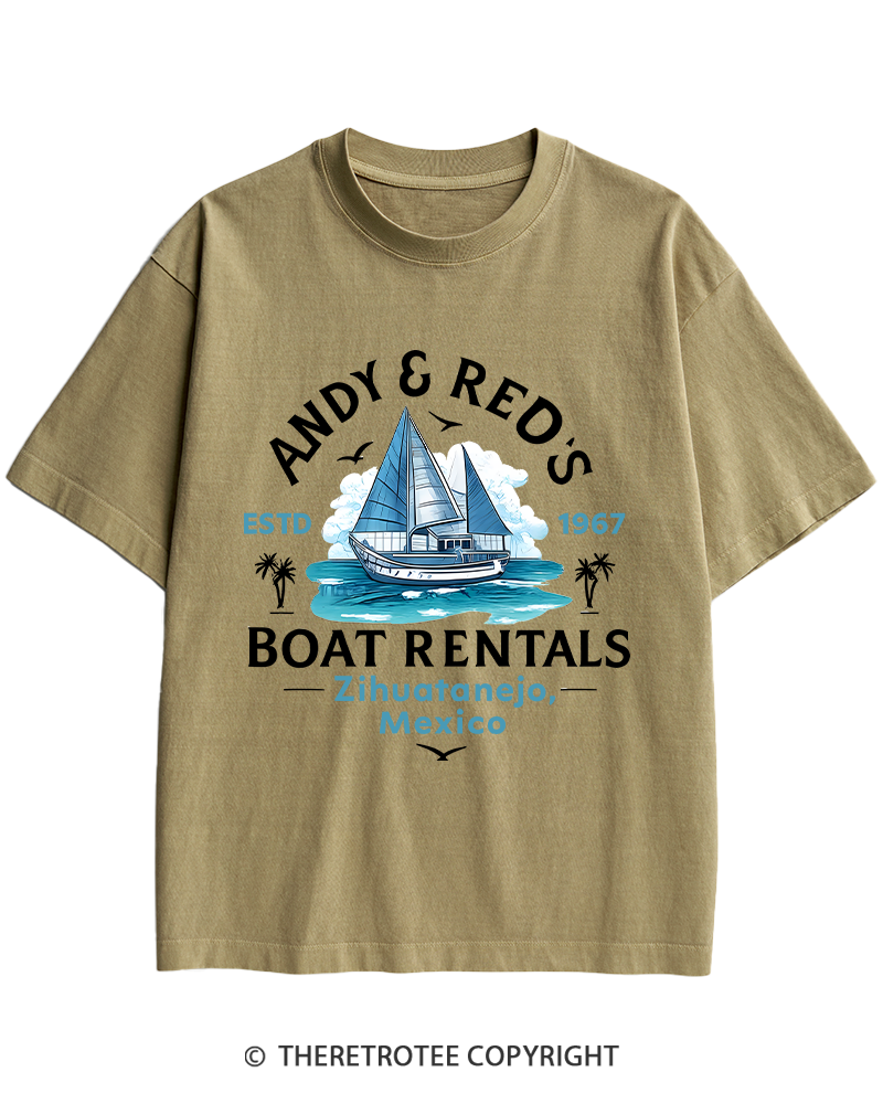 TheRetroTee Boat Rentals 1990s Heavy Cotton T-Shirt