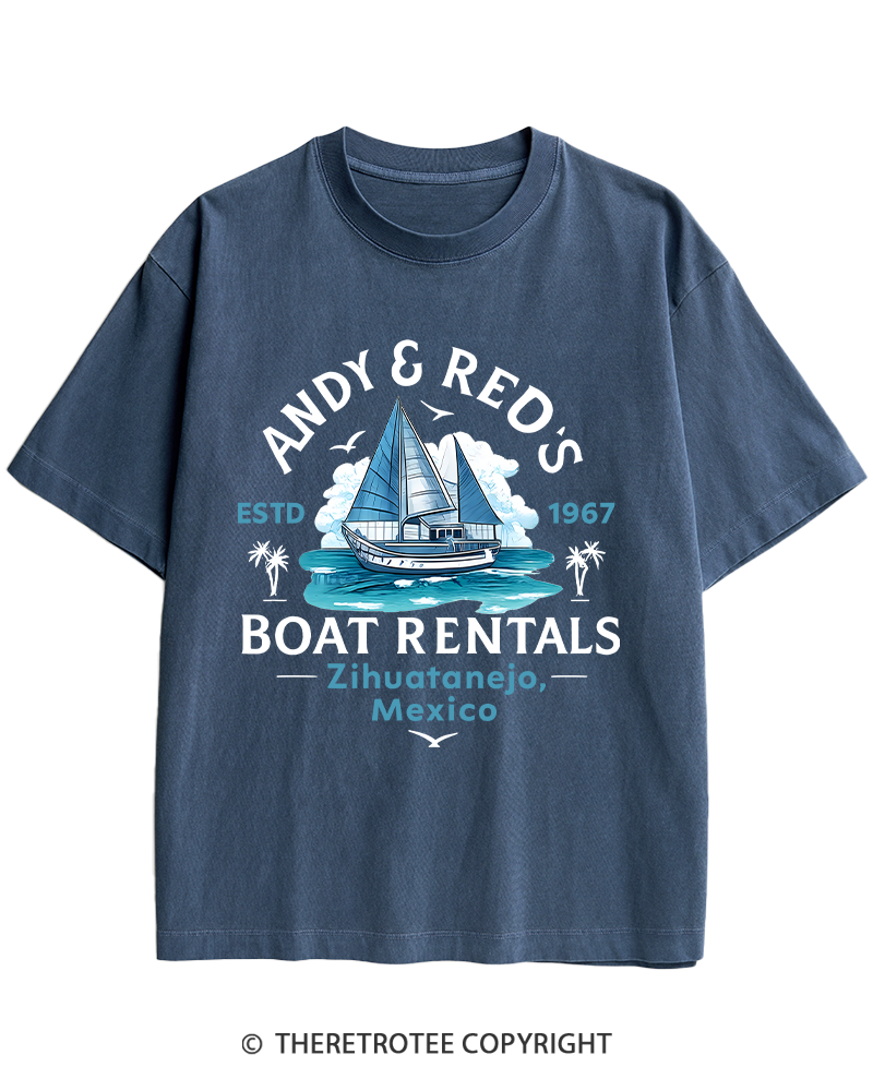 TheRetroTee Boat Rentals 1990s Heavy Cotton T-Shirt