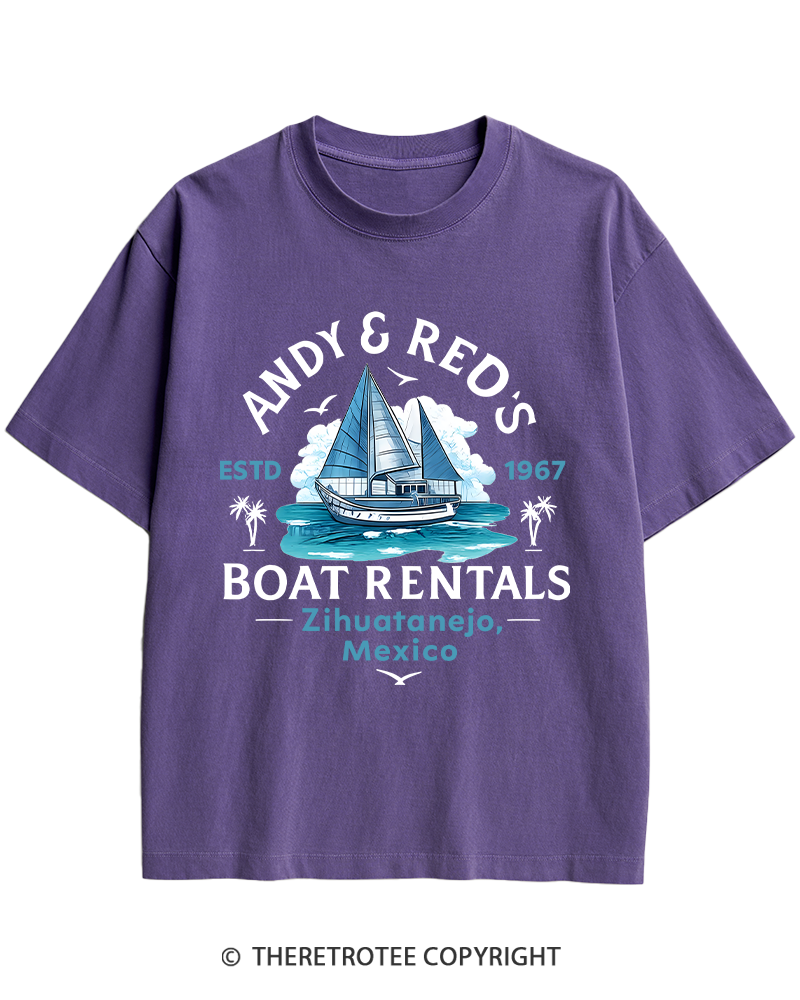 TheRetroTee Boat Rentals 1990s Heavy Cotton T-Shirt