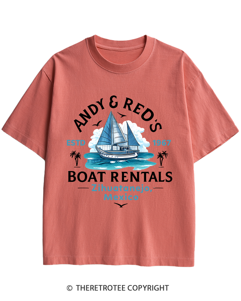 TheRetroTee Boat Rentals 1990s Heavy Cotton T-Shirt