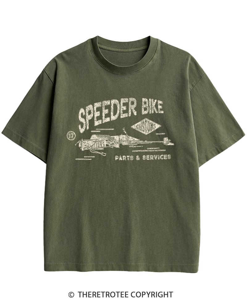 TheRetroTee Speeder Bike 1980s Heavy Cotton T-Shirt