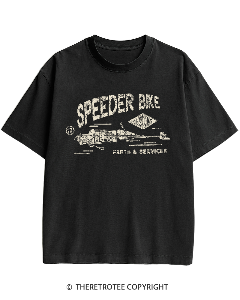TheRetroTee Speeder Bike 1980s Heavy Cotton T-Shirt
