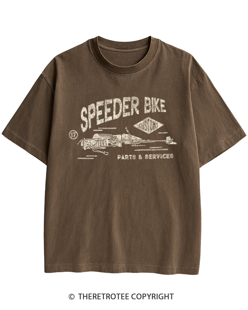 TheRetroTee Speeder Bike 1980s Heavy Cotton T-Shirt