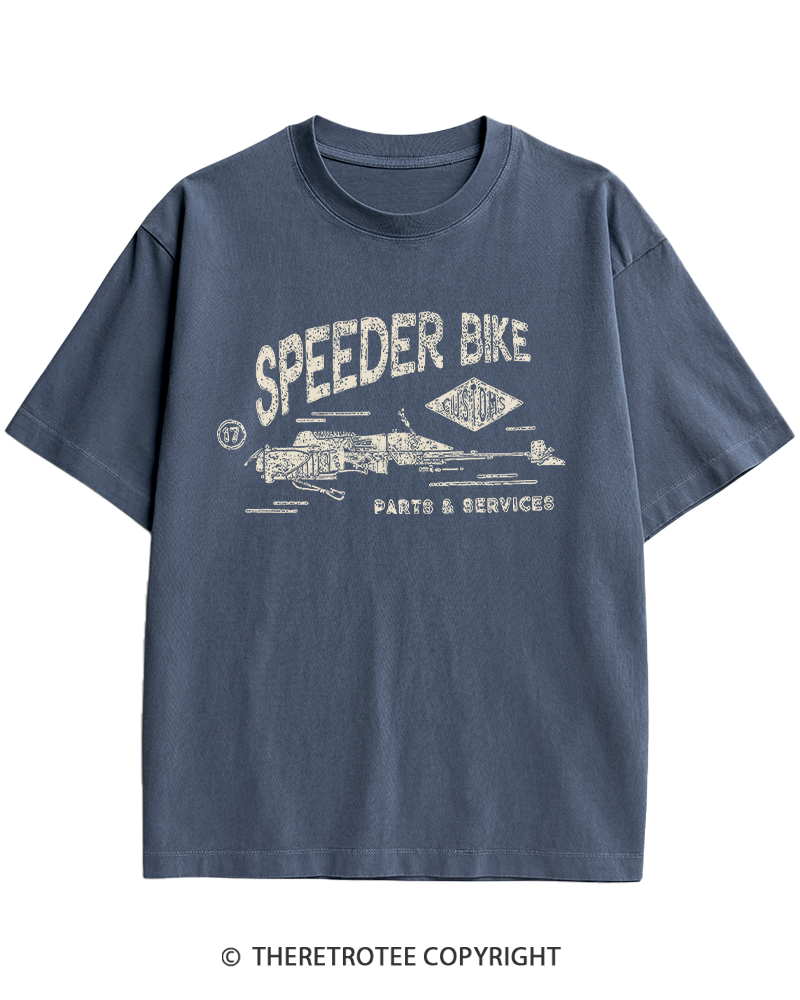 TheRetroTee Speeder Bike 1980s Heavy Cotton T-Shirt