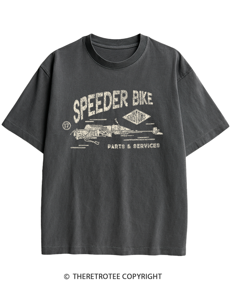 TheRetroTee Speeder Bike 1980s Heavy Cotton T-Shirt
