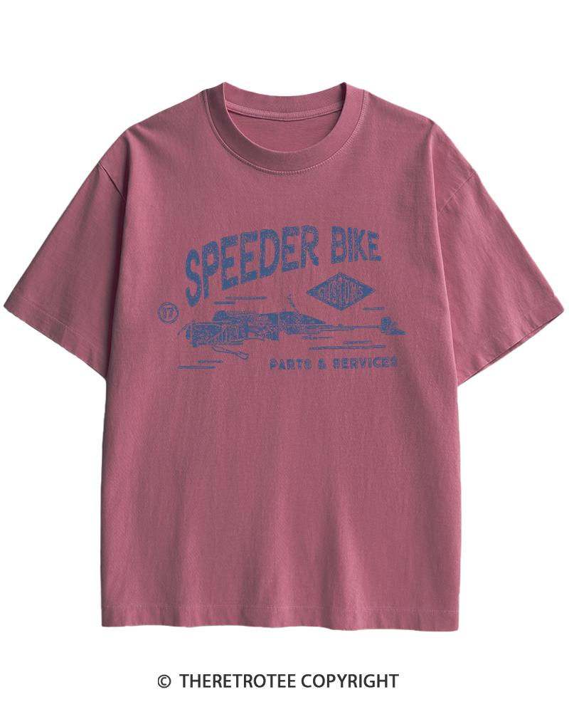 TheRetroTee Speeder Bike 1980s Heavy Cotton T-Shirt