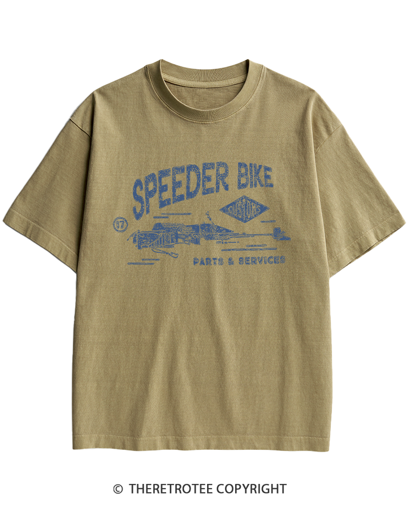 TheRetroTee Speeder Bike 1980s Heavy Cotton T-Shirt