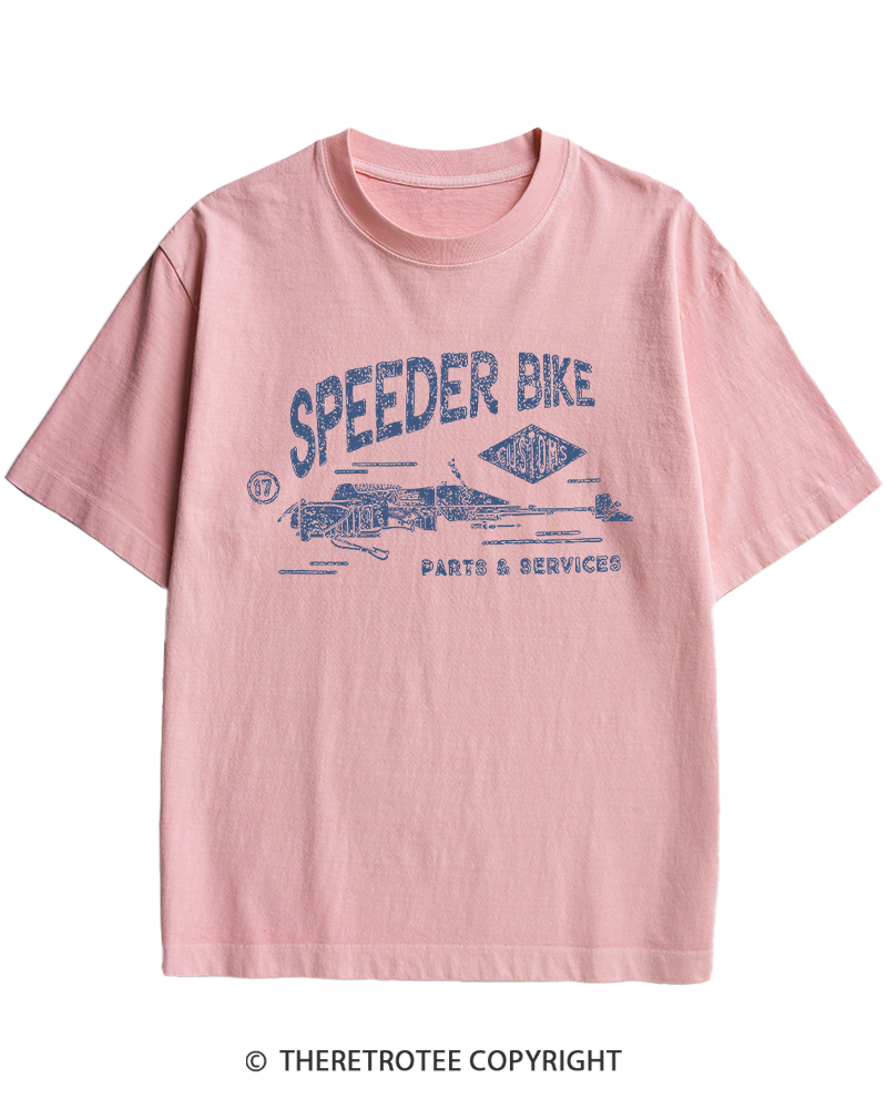 TheRetroTee Speeder Bike 1980s Heavy Cotton T-Shirt