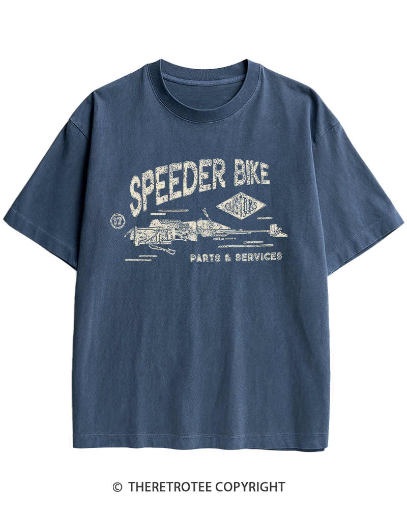 TheRetroTee Speeder Bike 1980s Heavy Cotton T-Shirt