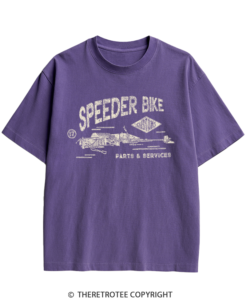 TheRetroTee Speeder Bike 1980s Heavy Cotton T-Shirt