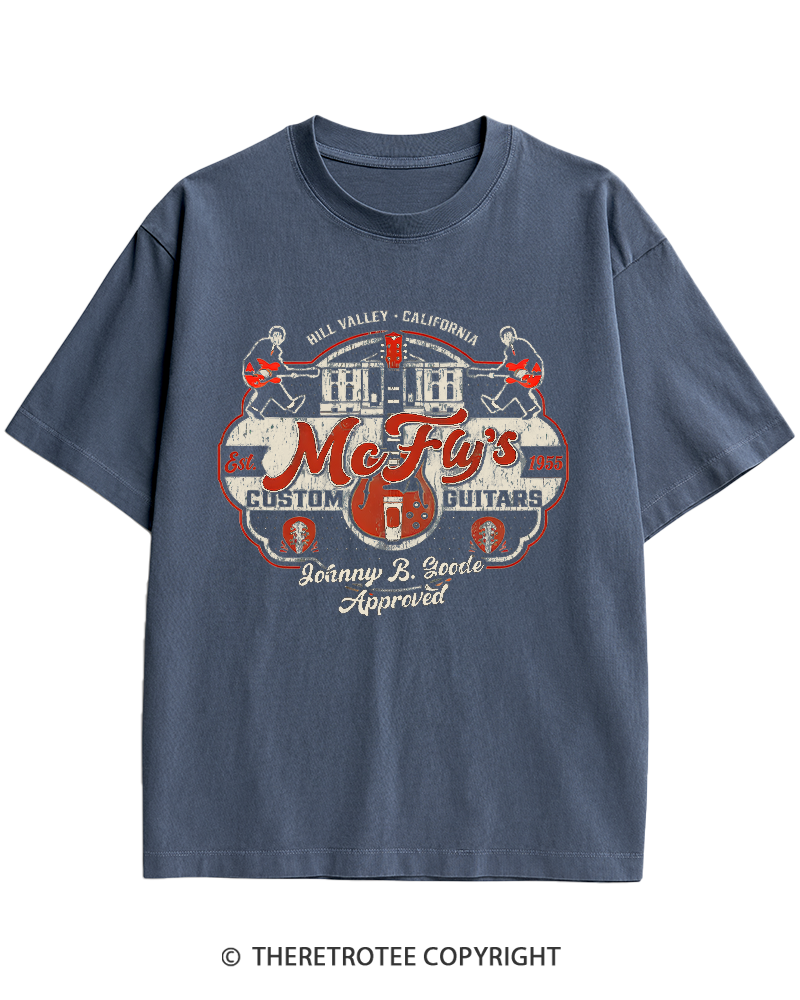 TheRetroTee McFly's Custom Guitars Worn 1980s Heavy Cotton T-Shirt