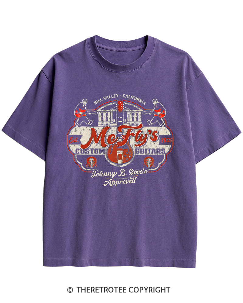 TheRetroTee McFly's Custom Guitars Worn 1980s Heavy Cotton T-Shirt