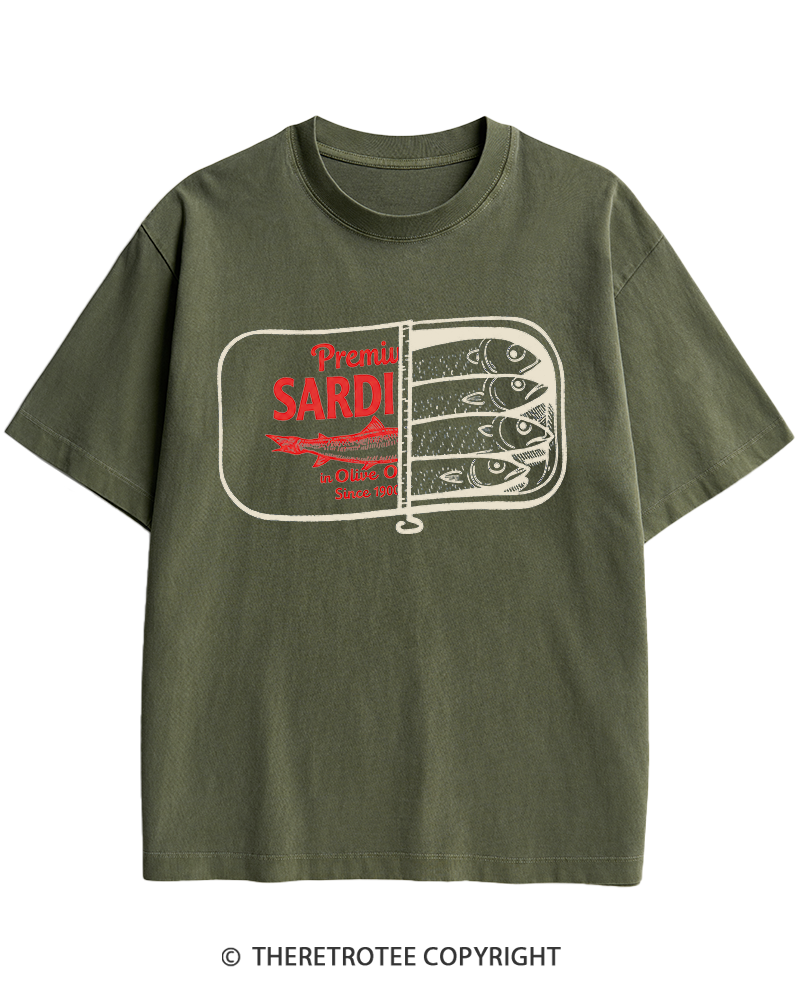 TheRetroTee Sardines 1930s Heavy Cotton T-Shirt