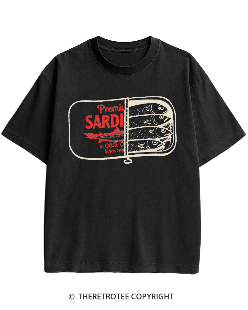 TheRetroTee Sardines 1930s Heavy Cotton T-Shirt