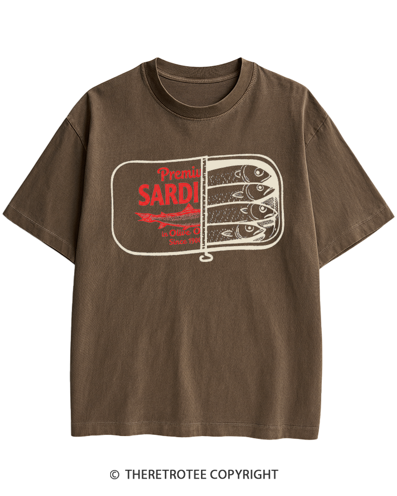 TheRetroTee Sardines 1930s Heavy Cotton T-Shirt