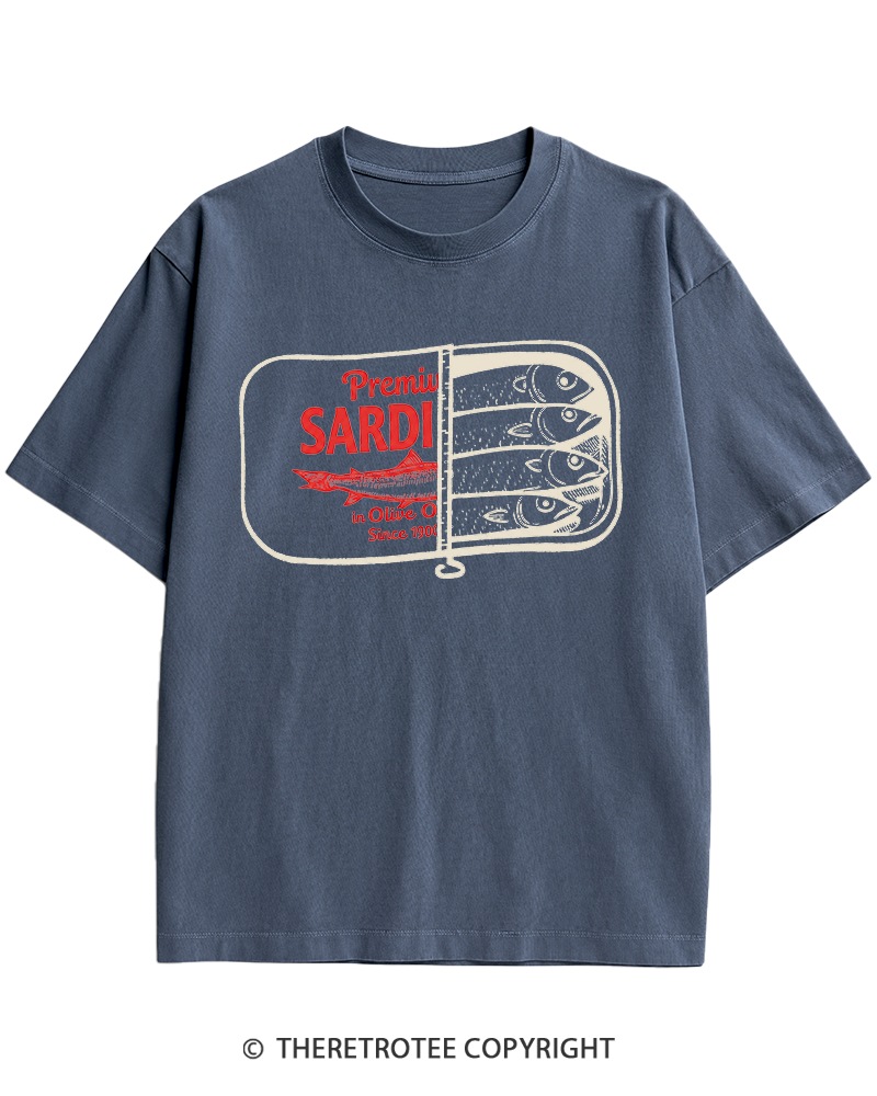 TheRetroTee Sardines 1930s Heavy Cotton T-Shirt