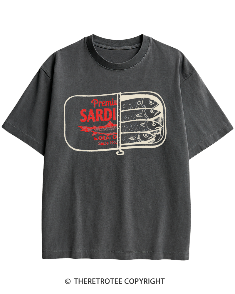 TheRetroTee Sardines 1930s Heavy Cotton T-Shirt