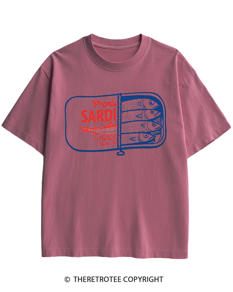 TheRetroTee Sardines 1930s Heavy Cotton T-Shirt