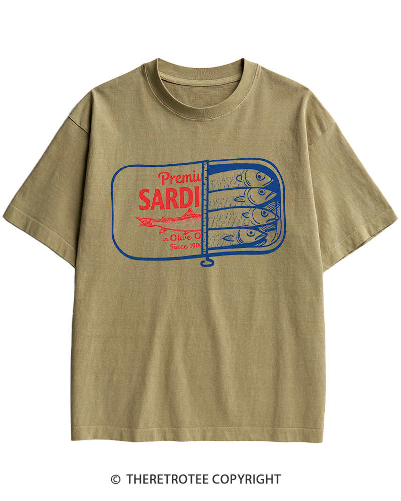 TheRetroTee Sardines 1930s Heavy Cotton T-Shirt