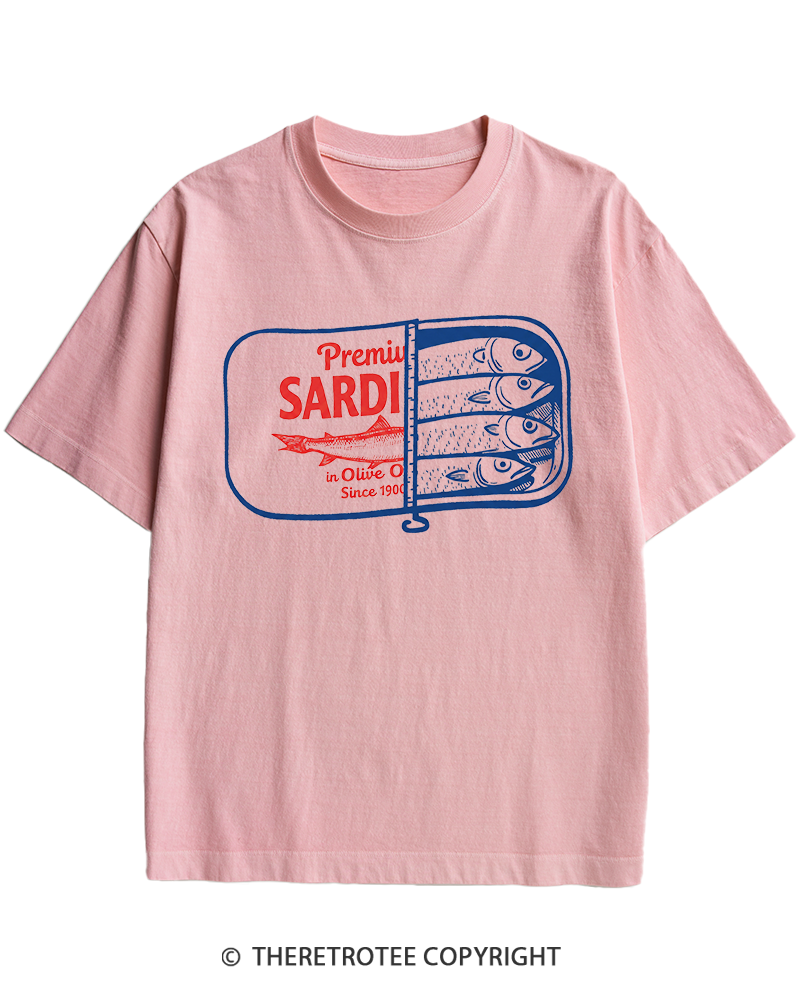 TheRetroTee Sardines 1930s Heavy Cotton T-Shirt