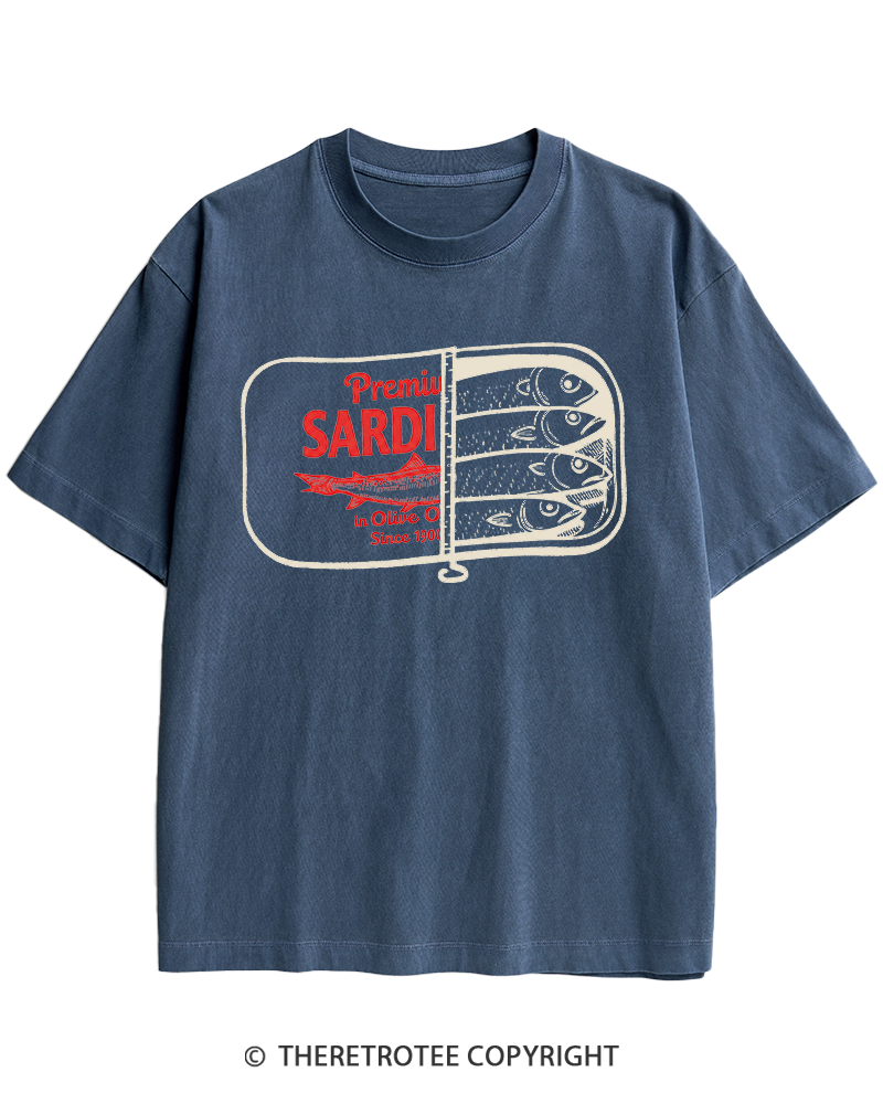 TheRetroTee Sardines 1930s Heavy Cotton T-Shirt