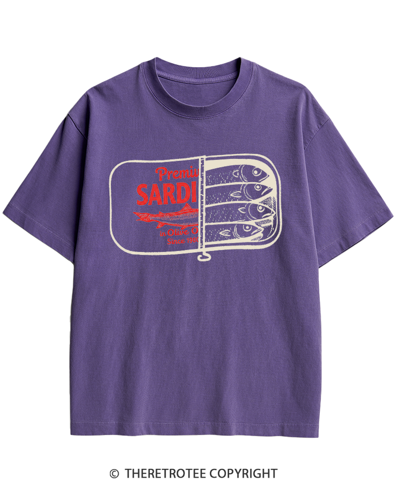 TheRetroTee Sardines 1930s Heavy Cotton T-Shirt
