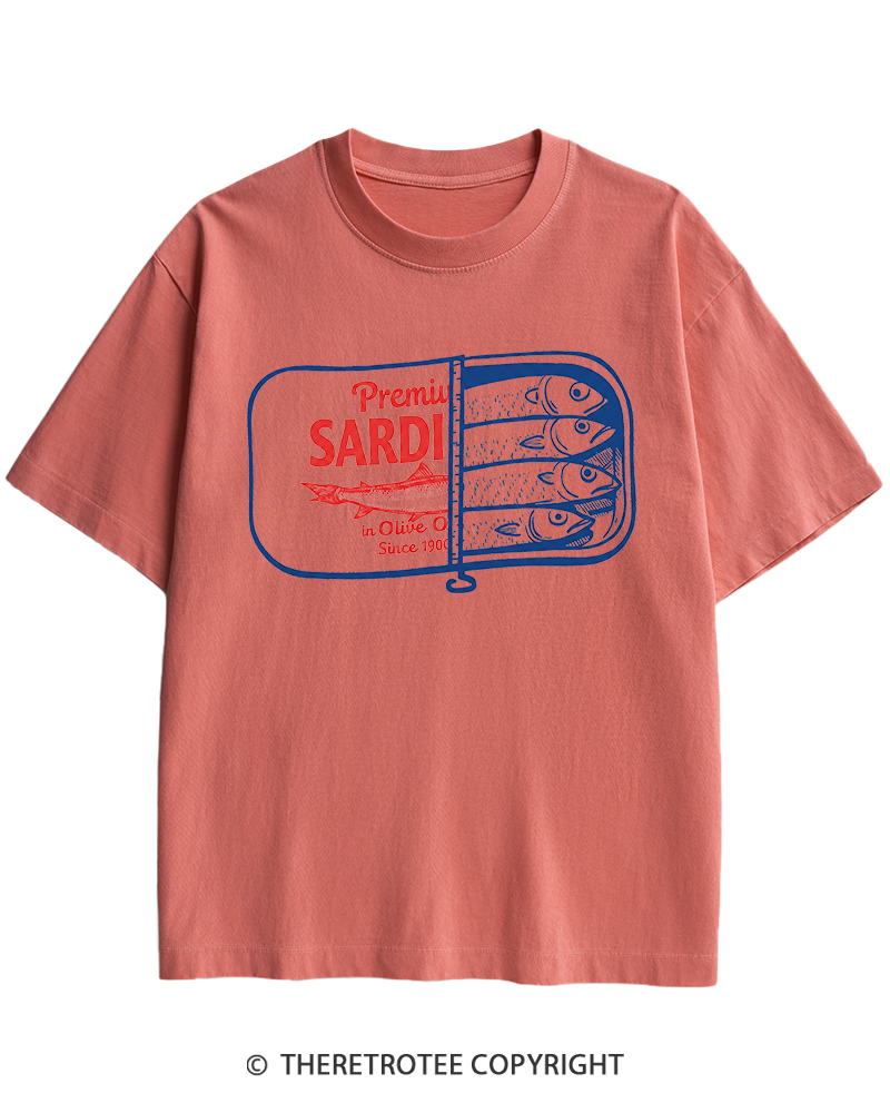 TheRetroTee Sardines 1930s Heavy Cotton T-Shirt