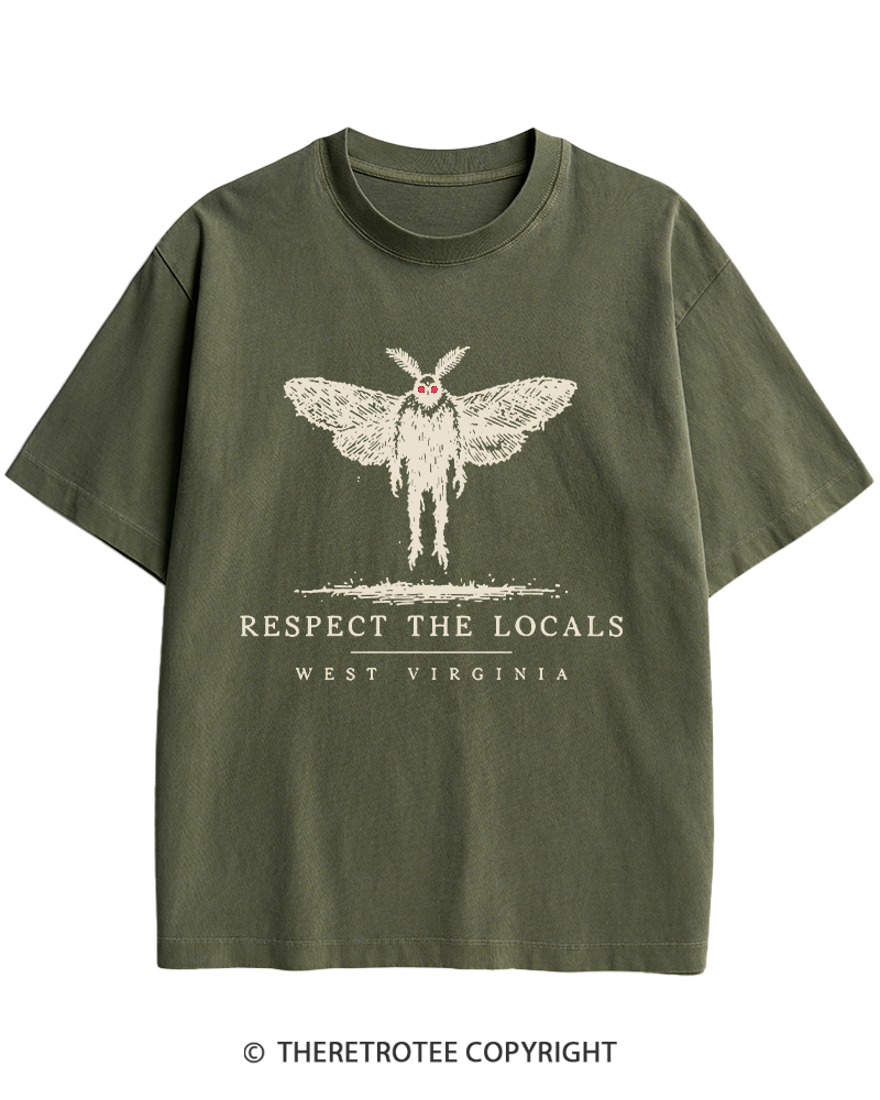 TheRetroTee West Virginia Mothman Cryptid Heavy Cotton T-Shirt
