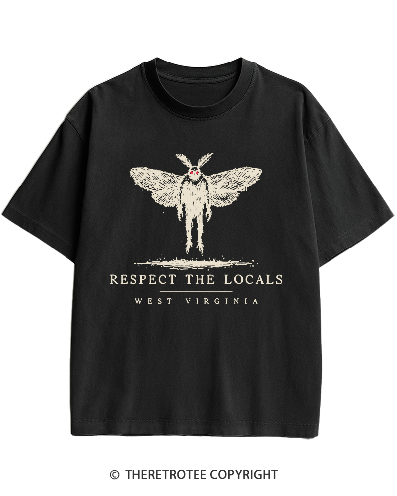 TheRetroTee West Virginia Mothman Cryptid Heavy Cotton T-Shirt