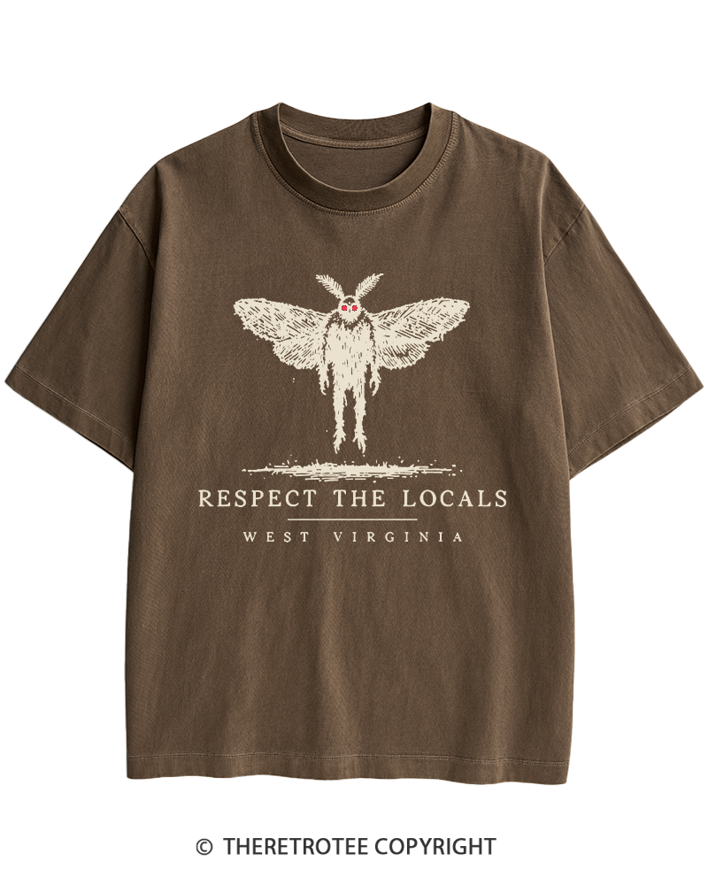 TheRetroTee West Virginia Mothman Cryptid Heavy Cotton T-Shirt