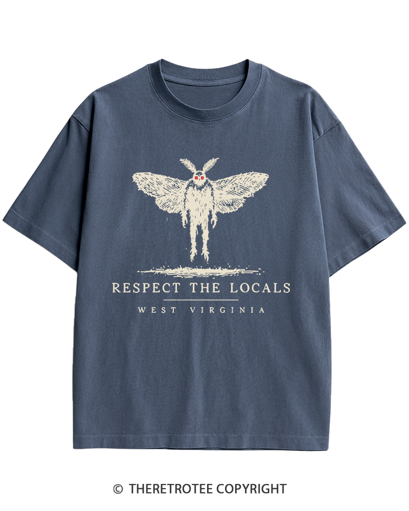 TheRetroTee West Virginia Mothman Cryptid Heavy Cotton T-Shirt