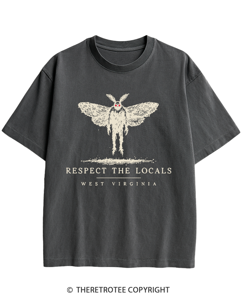 TheRetroTee West Virginia Mothman Cryptid Heavy Cotton T-Shirt