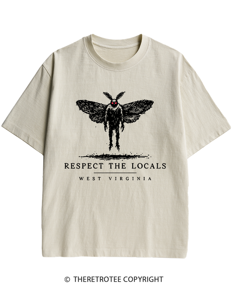 TheRetroTee West Virginia Mothman Cryptid Heavy Cotton T-Shirt