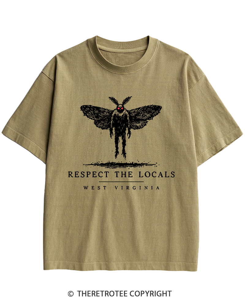 TheRetroTee West Virginia Mothman Cryptid Heavy Cotton T-Shirt