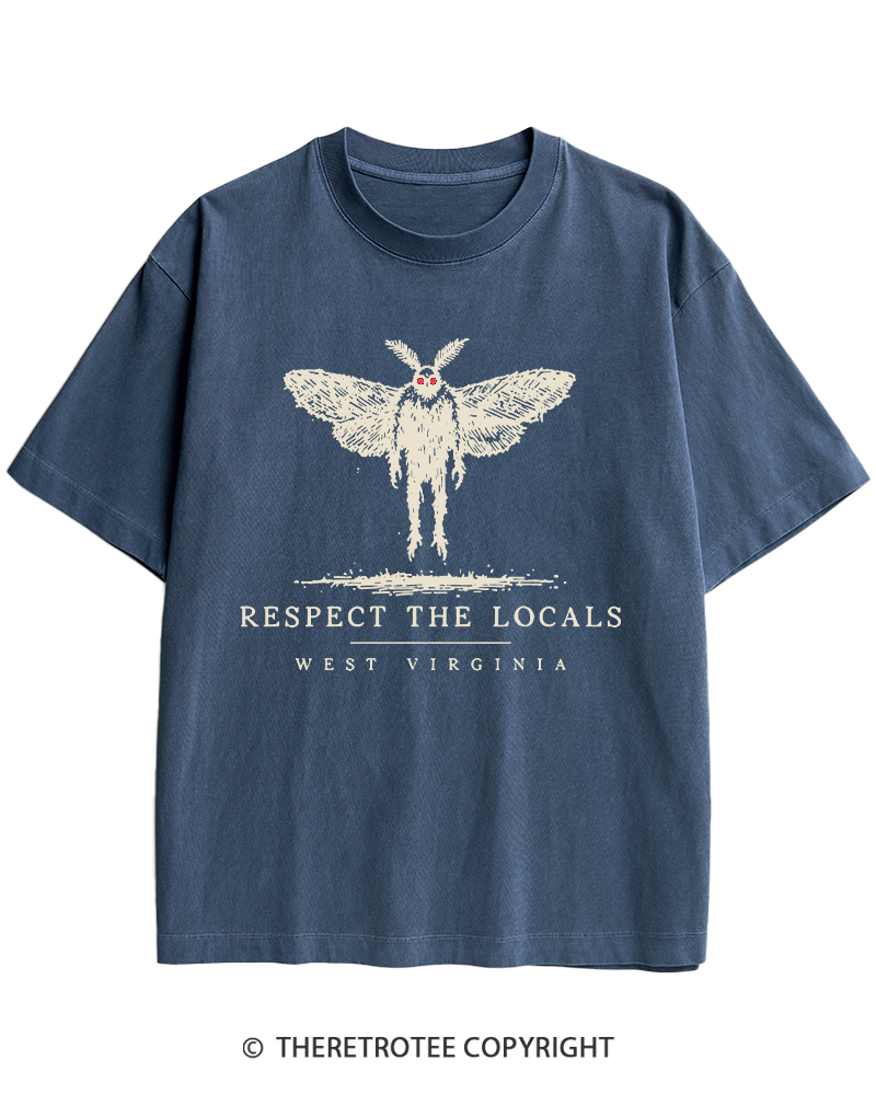 TheRetroTee West Virginia Mothman Cryptid Heavy Cotton T-Shirt