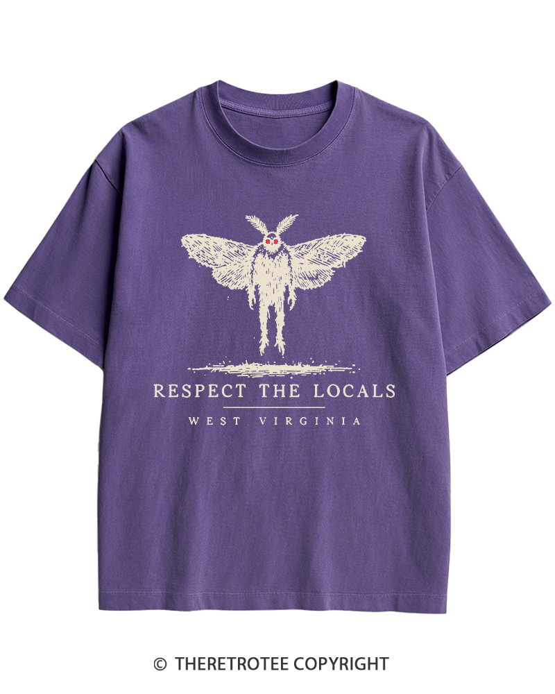 TheRetroTee West Virginia Mothman Cryptid Heavy Cotton T-Shirt