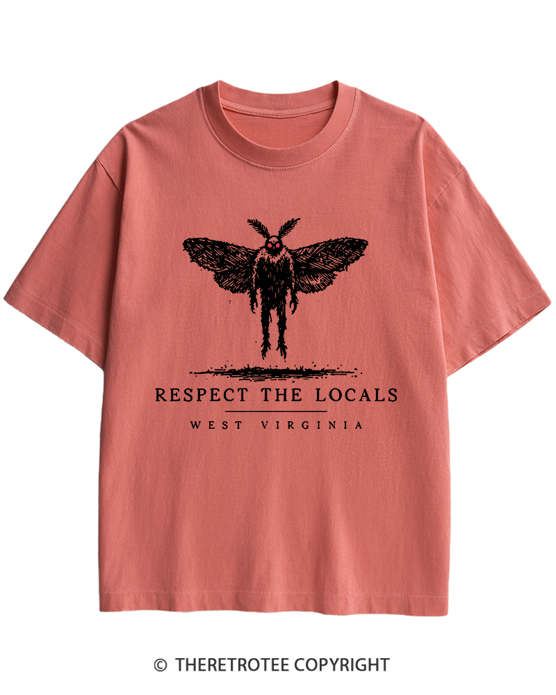 TheRetroTee West Virginia Mothman Cryptid Heavy Cotton T-Shirt