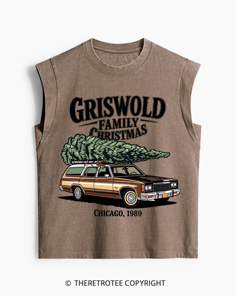 TheRetroTee Griswold Family Christmas 1980s Women's Washed Tank Top