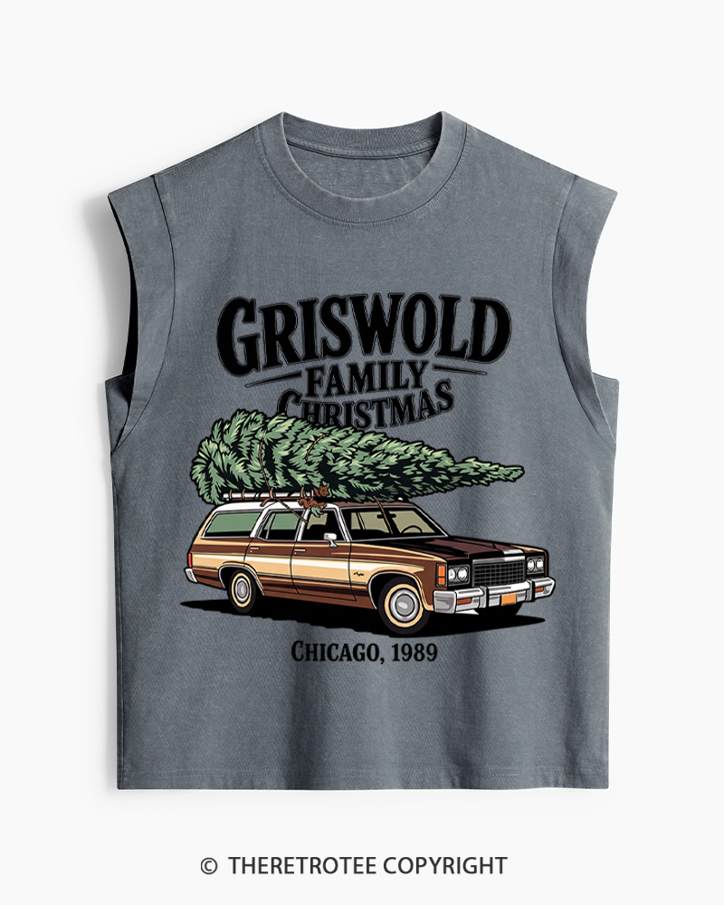 TheRetroTee Griswold Family Christmas 1980s Women's Washed Tank Top