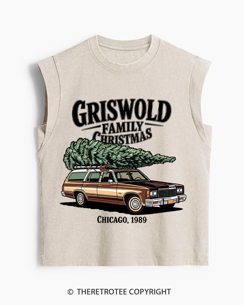 TheRetroTee Griswold Family Christmas 1980s Women's Washed Tank Top