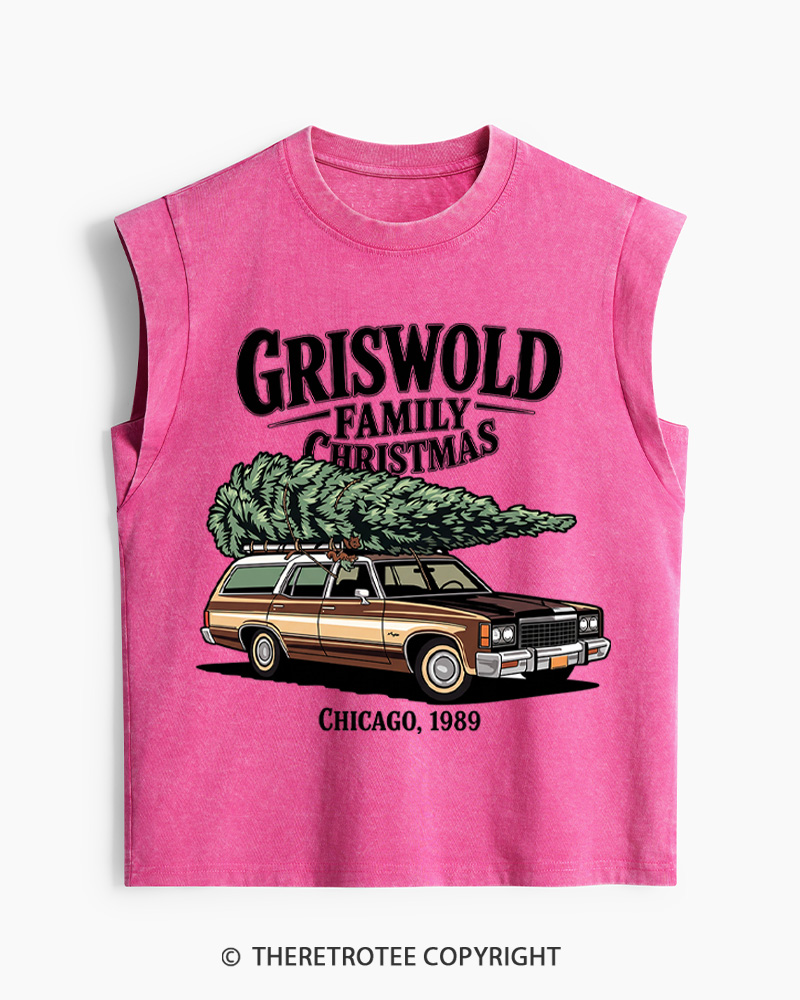 TheRetroTee Griswold Family Christmas 1980s Women's Washed Tank Top